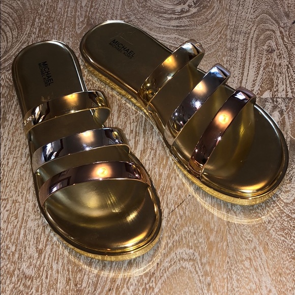 Michael Michael Kors gold silver bronze sandals 9 - Picture 5 of 5